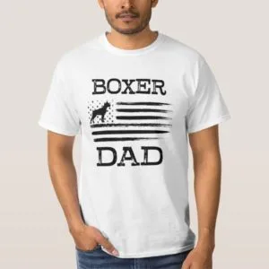 Boxer Dad Shirt Funny Dog Dad Flag T-shirt