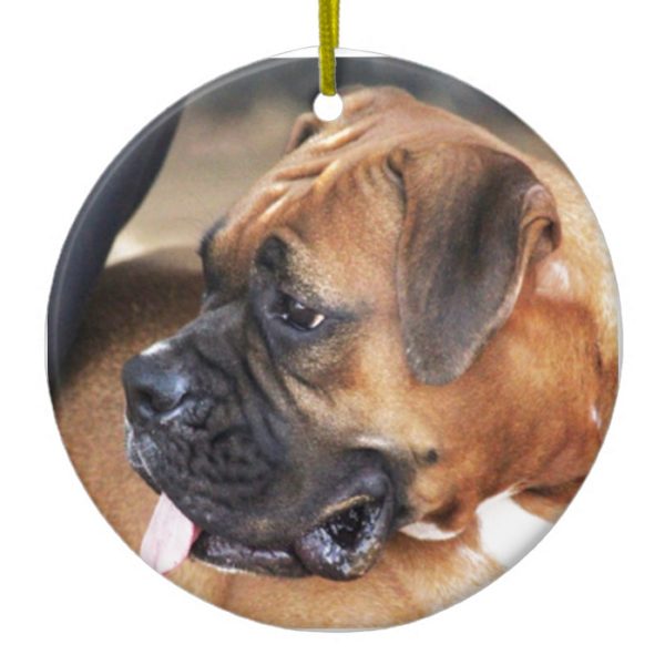 Boxer Dog Ceramic Ornament