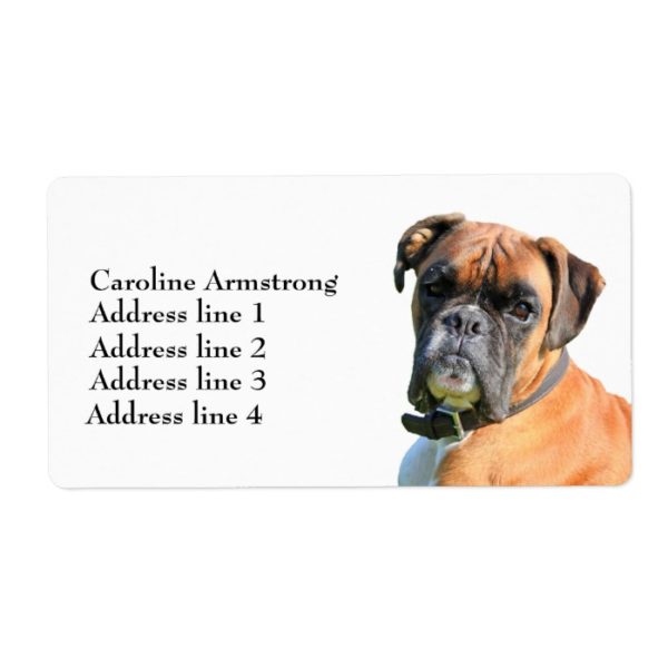 Boxer dog custom personalized address labels