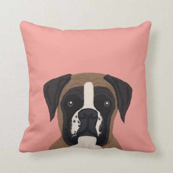 Boxer dog custom pet portrait pillow for dog owner