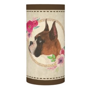 Boxer Dog & Floral Wreath Flameless Candle