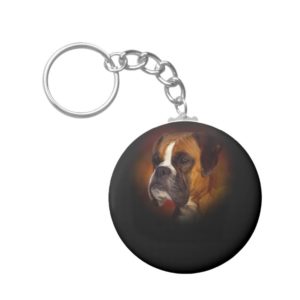 Boxer Dog Keychain