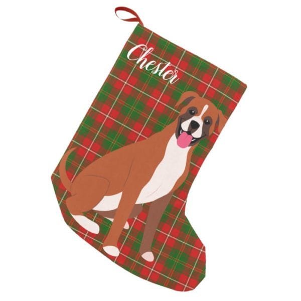 Boxer Dog Personalized Small Christmas Stocking