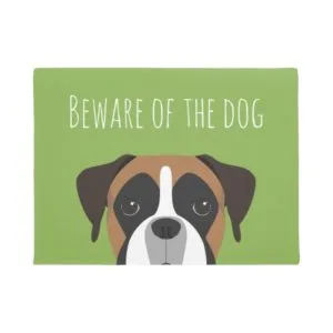 Boxer Dog Portrait Illustration Doormat