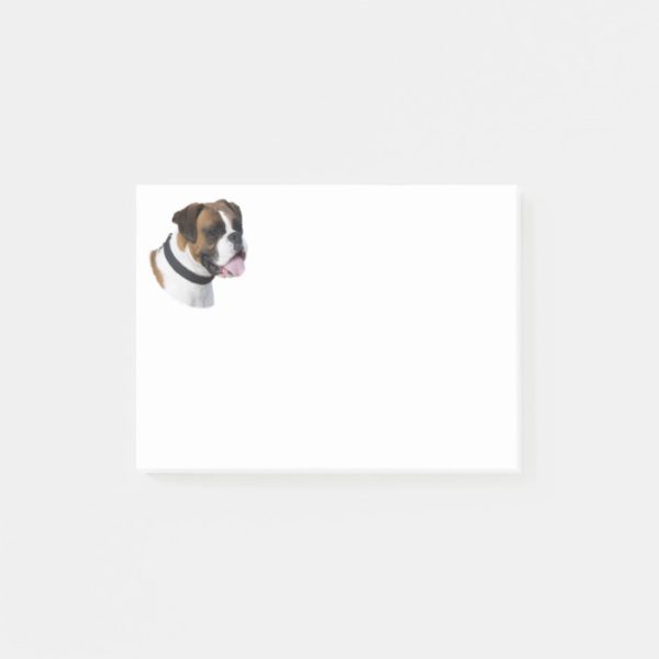 Boxer dog portrait photo post-it notes