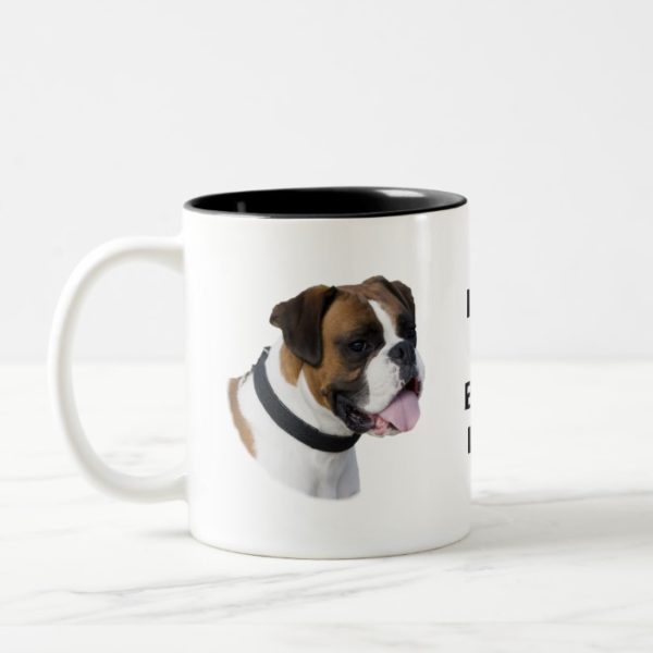 Boxer dog portrait photo Two-Tone coffee mug