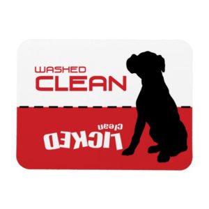 Boxer Dog, Puppy Dishwasher Magnet - Licked Clean