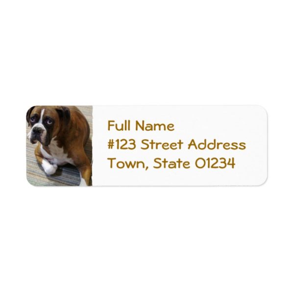 Boxer Dog Return Address Label