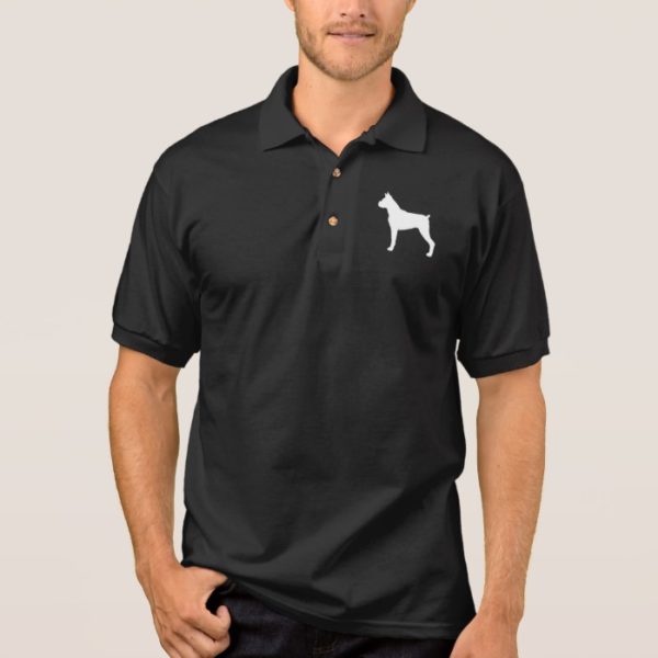 Boxer Dog Silhouette (Cropped Ears) Polo Shirt