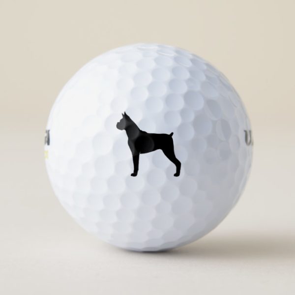 Boxer Dog Silhouette Golf Balls