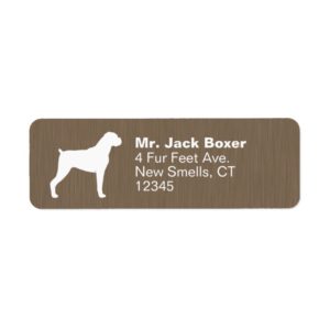 Boxer Dog Silhouette Label