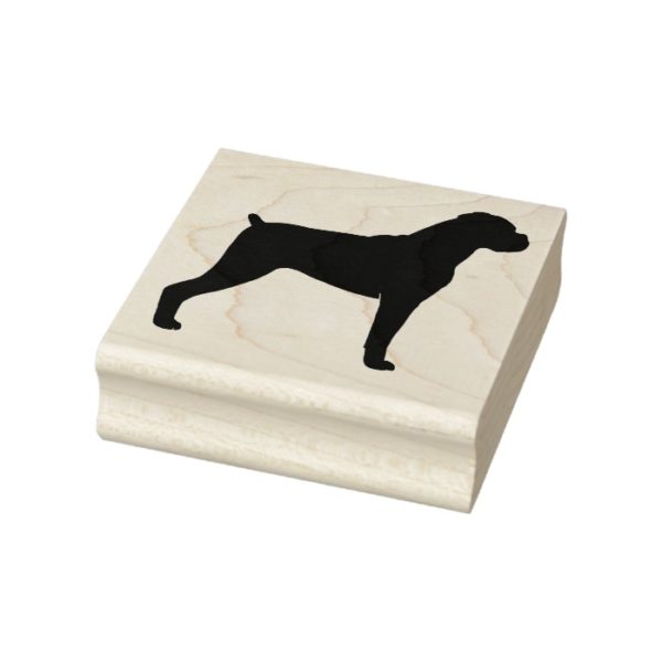 Boxer Dog Silhouette - Natural Ears Rubber Stamp