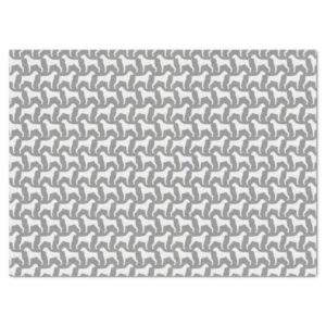 Boxer Dog Silhouettes Pattern Grey Tissue Paper