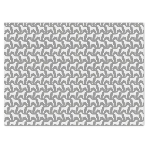 Boxer Dog Silhouettes Pattern Grey Tissue Paper