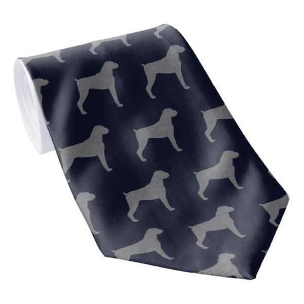 Boxer Dog Silhouettes Pattern Tie