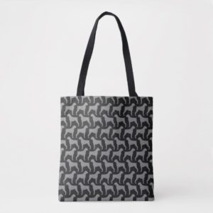Boxer Dog Silhouettes Pattern Tote Bag