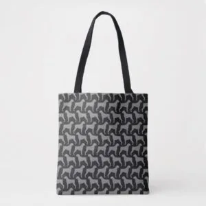 Boxer Dog Silhouettes Pattern Tote Bag