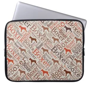 Boxer dog Word Art Computer Sleeve