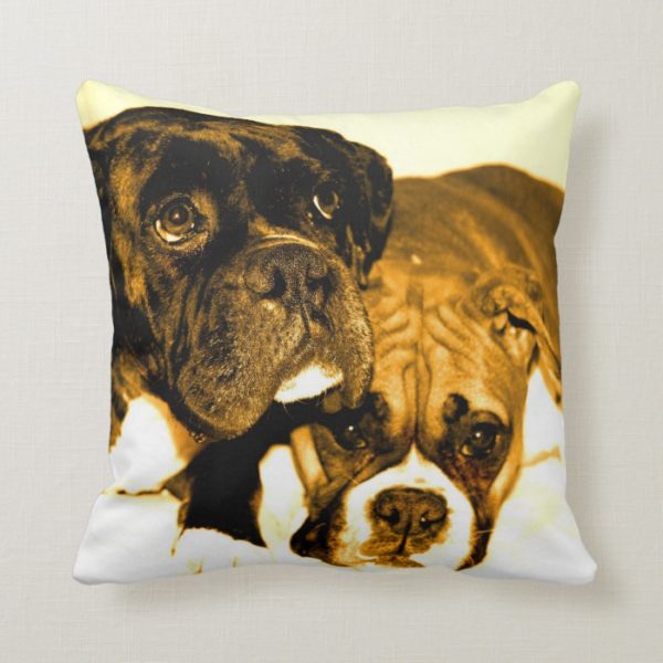 Boxer dogs American MoJo Throw Pillow