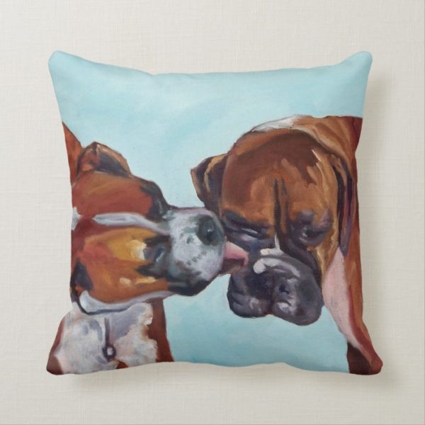 Boxer Dogs Pet Portrait Pillow