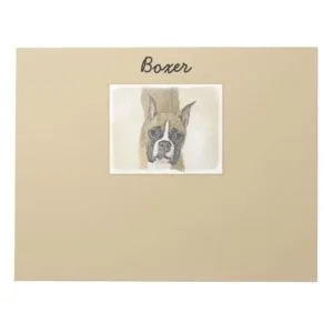Boxer Painting - Cute Original Dog Art Notepad