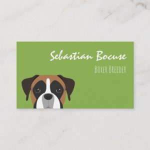 Boxer Portrait Illustration Business Card