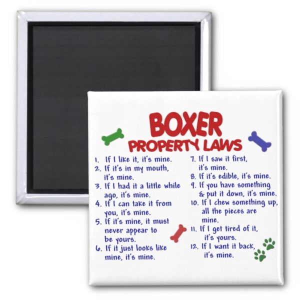 Boxer Property Laws 2 Magnet