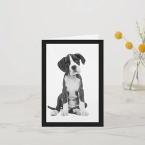 Boxer Puppy Dog Blank Note Card