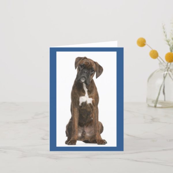 Boxer Puppy Dog Blank Note Card