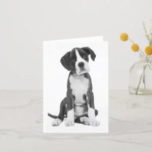 Boxer Puppy Dog Blank Note Card