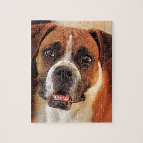 boxer's face weeping of friendly behavior jigsaw puzzle