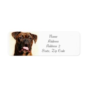 Brindle Boxer Dog Address Labels
