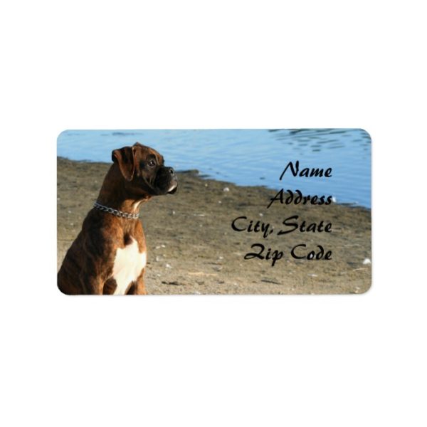 Brindle Boxer dog Address Labels