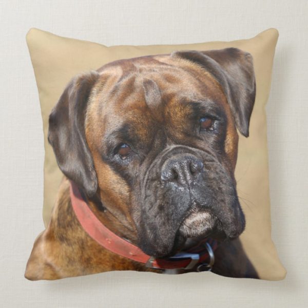 Brindle Boxer Dog Throw Pillow