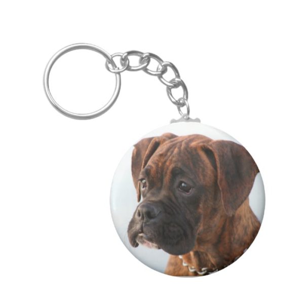 Brindle boxer puppy keychain
