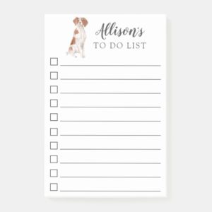 Brittany Dog Personalized To Do List Post-it Notes