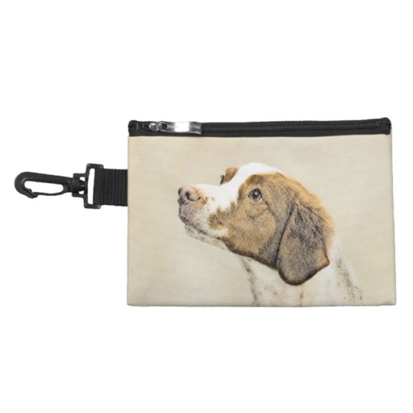Brittany Painting - Cute Original Dog Art Accessory Bag