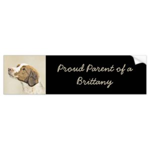 Brittany Painting - Cute Original Dog Art Bumper Sticker