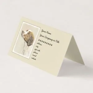 Brittany Painting - Cute Original Dog Art Business Card
