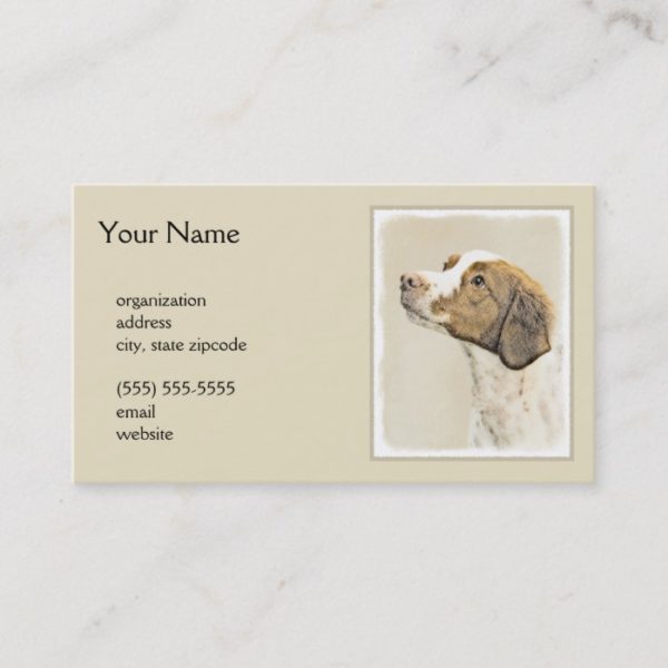 Brittany Painting - Cute Original Dog Art Business Card