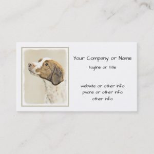 Brittany Painting - Cute Original Dog Art Business Card