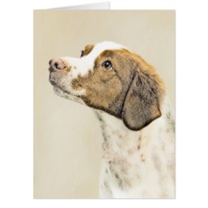 Brittany Painting - Cute Original Dog Art Card
