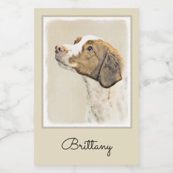 Brittany Painting - Cute Original Dog Art Food Label