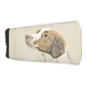 Brittany Painting - Cute Original Dog Art Golf Head Cover