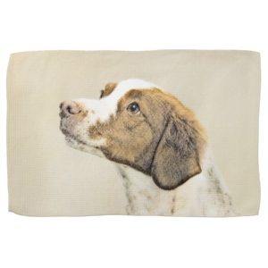 Brittany Painting - Cute Original Dog Art Kitchen Towel