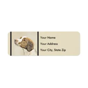 Brittany Painting - Cute Original Dog Art Label