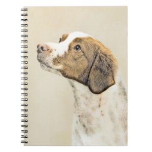 Brittany Painting - Cute Original Dog Art Notebook