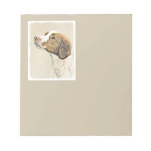 Brittany Painting - Cute Original Dog Art Notepad