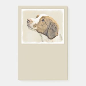 Brittany Painting - Cute Original Dog Art Post-it Notes