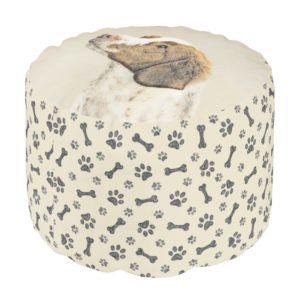 Brittany Painting - Cute Original Dog Art Pouf